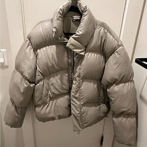 Zara tan puffer Jacket